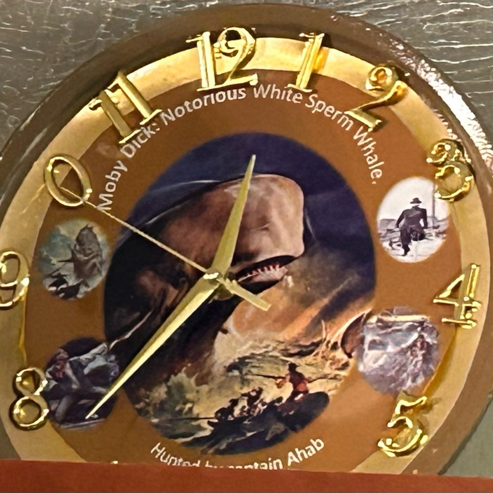 Moby Dick Wall Clock in Brown and Gold
